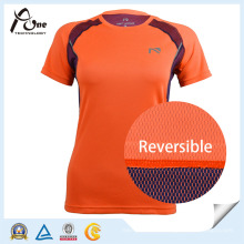 Reversible Fabric Tshirt Womens Active Wear Lady Sportswear